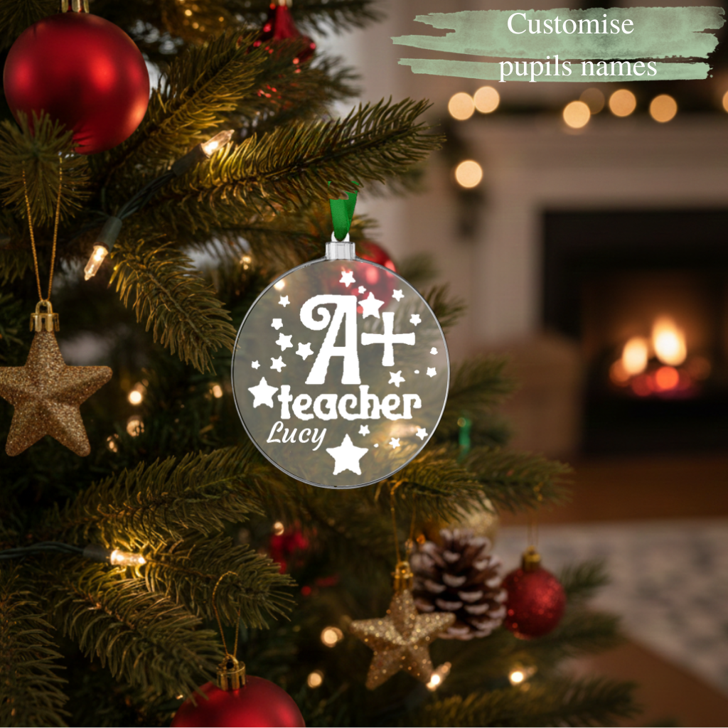 Personalisation A+Teacher Christmas Bauble