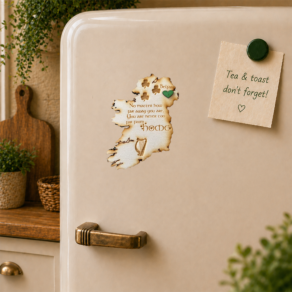 Ireland Map Wooden Fridge Magnet