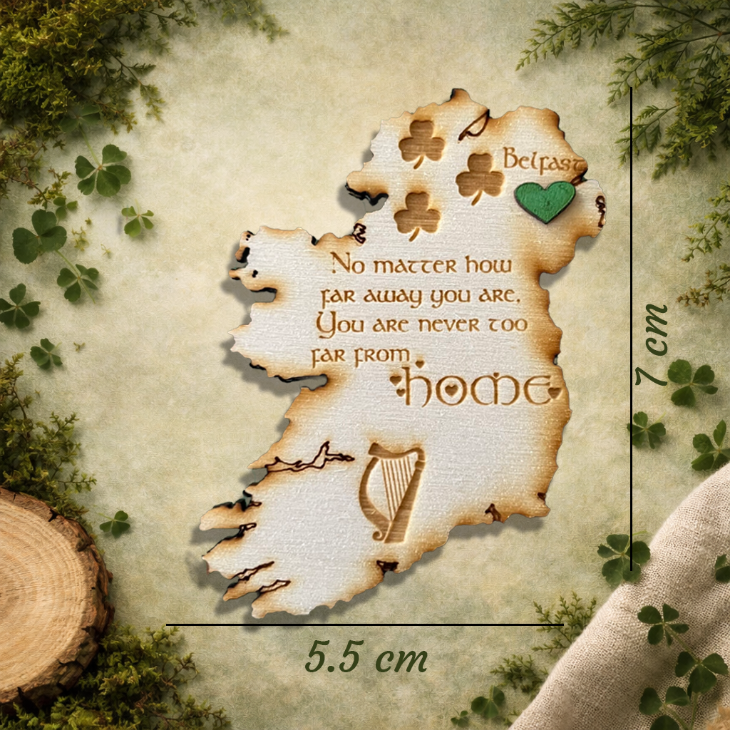 Ireland Map Wooden Fridge Magnet