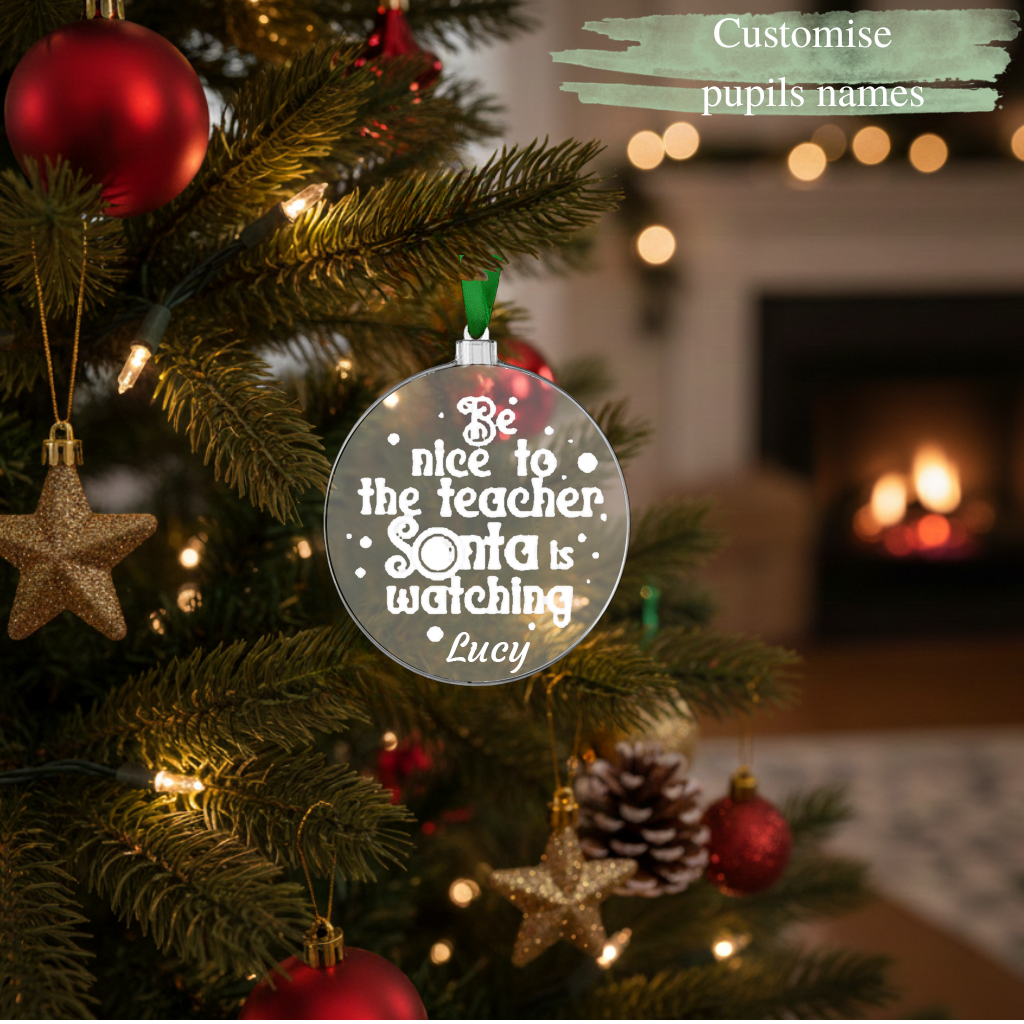 Personalisation 'Santa is watching' Christmas Bauble