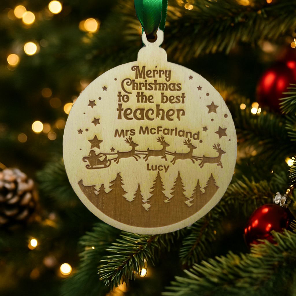 Personalised “Best Teacher” Christmas Ornament