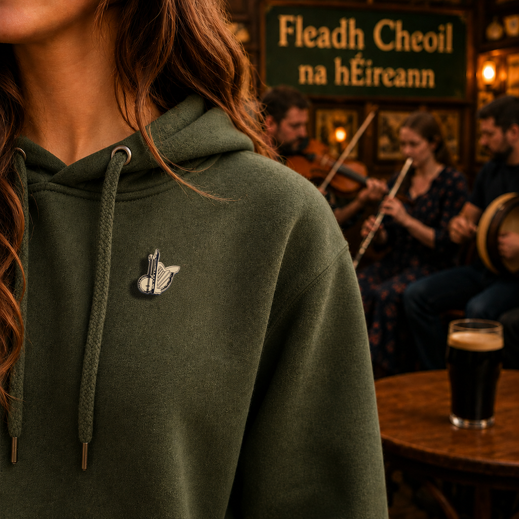 Banjo, Flute & Harp Lapel Pin | Irish Music Lapel Pin
