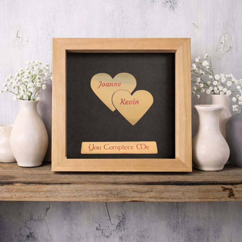 You Complete Me Personalised Heart Shadow Box Frame