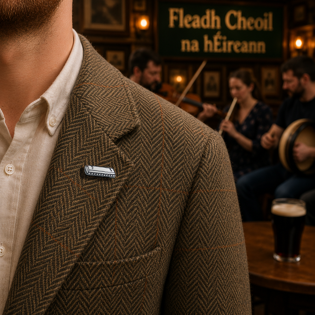 Mouth Organ (Harmonica) Pin  | Irish Music Lapel Pin