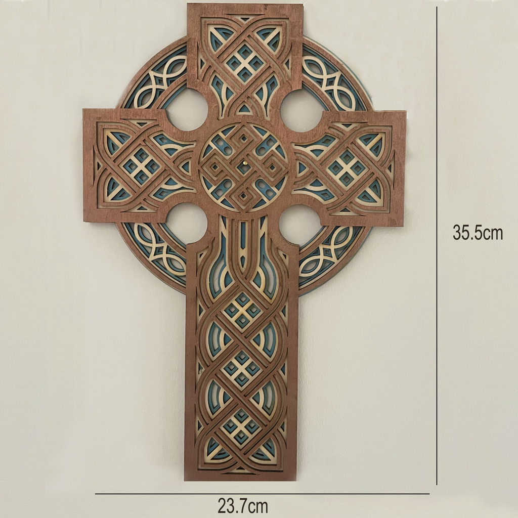 Layered Celtic Cross Wall Art