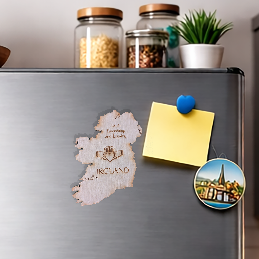 Ireland Claddagh Map Fridge Magnet.