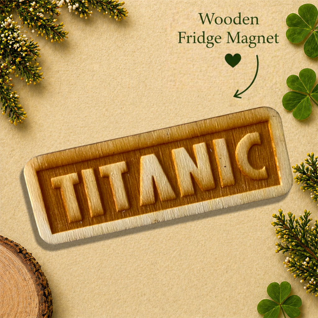 Titanic Wooden Nameplate Fridge Magnet