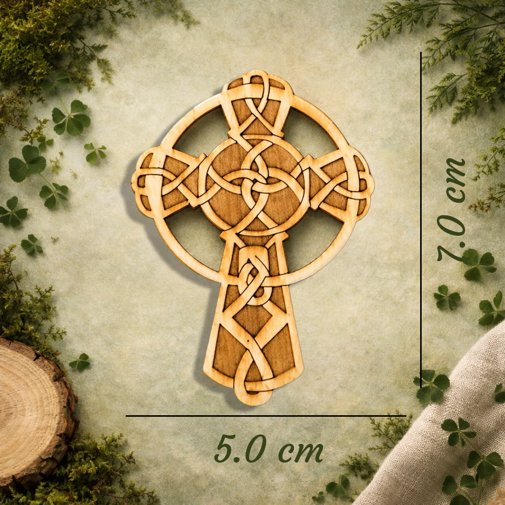 Celtic Cross Wooden Fridge Magnet