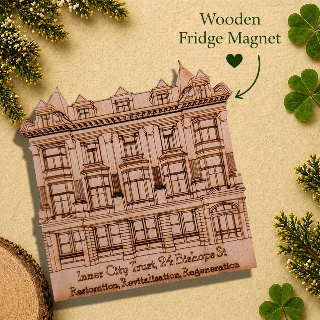 24 Bishop Street Wooden Fridge Magnet