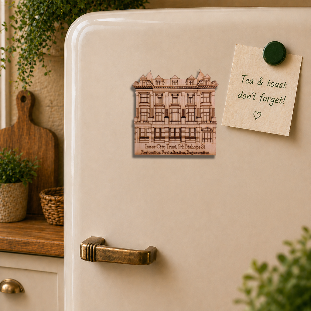 24 Bishop Street Wooden Fridge Magnet