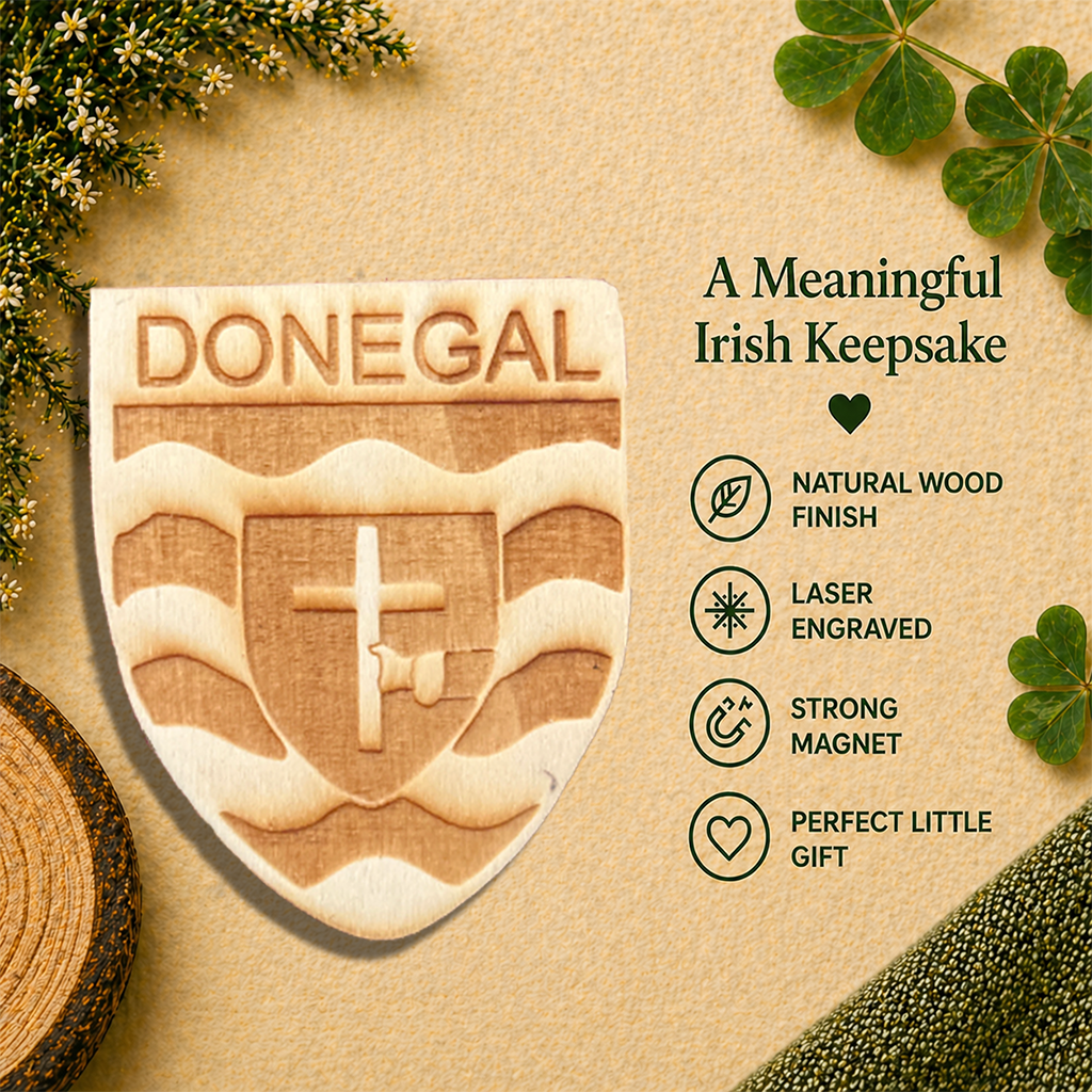 Donegal Crest Wooden Fridge Magnet