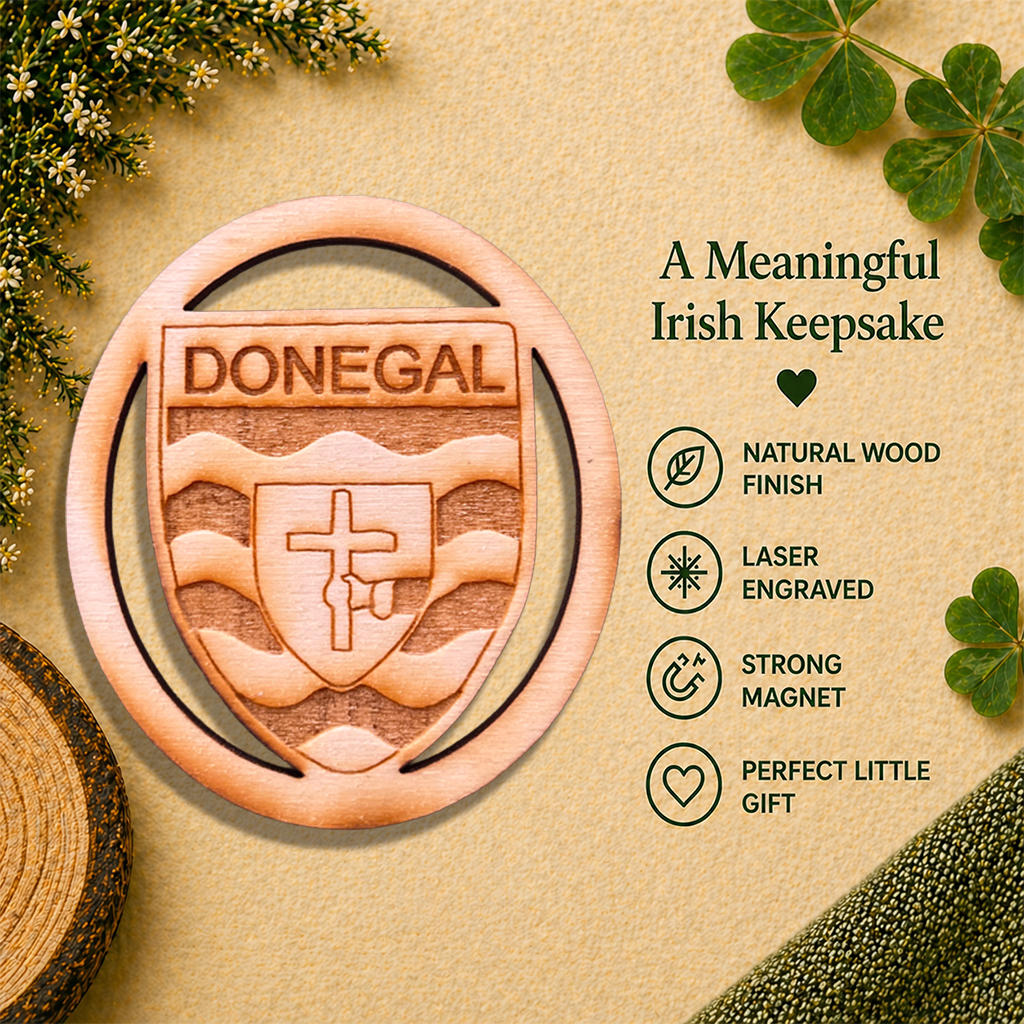 Donegal Crest Wooden Fridge Magnet