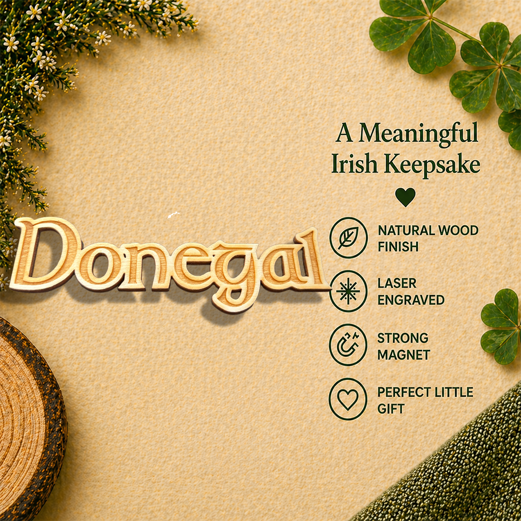 Donegal Wooden Fridge Magnet | Laser Cut Irish Souvenir