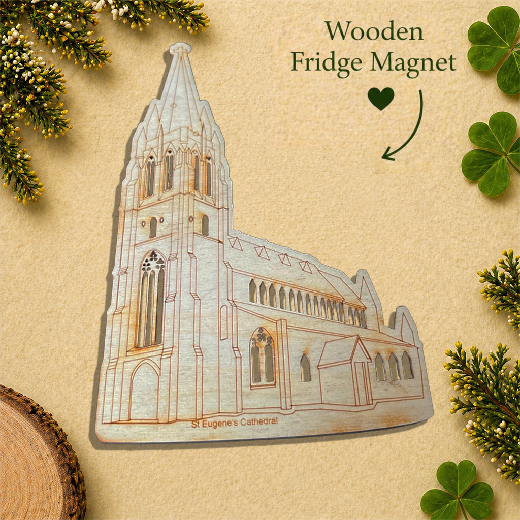 St Eugene’s Cathedral Derry Wooden Fridge Magnet