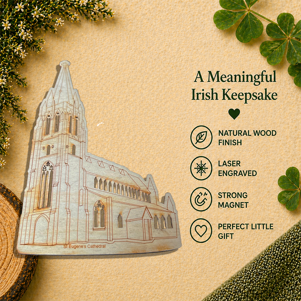 St Eugene’s Cathedral Derry Wooden Fridge Magnet