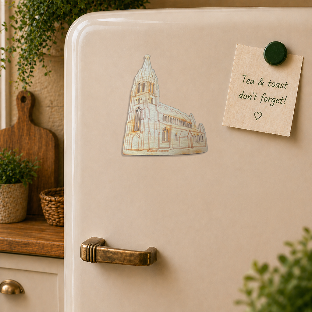 St Eugene’s Cathedral Derry Wooden Fridge Magnet