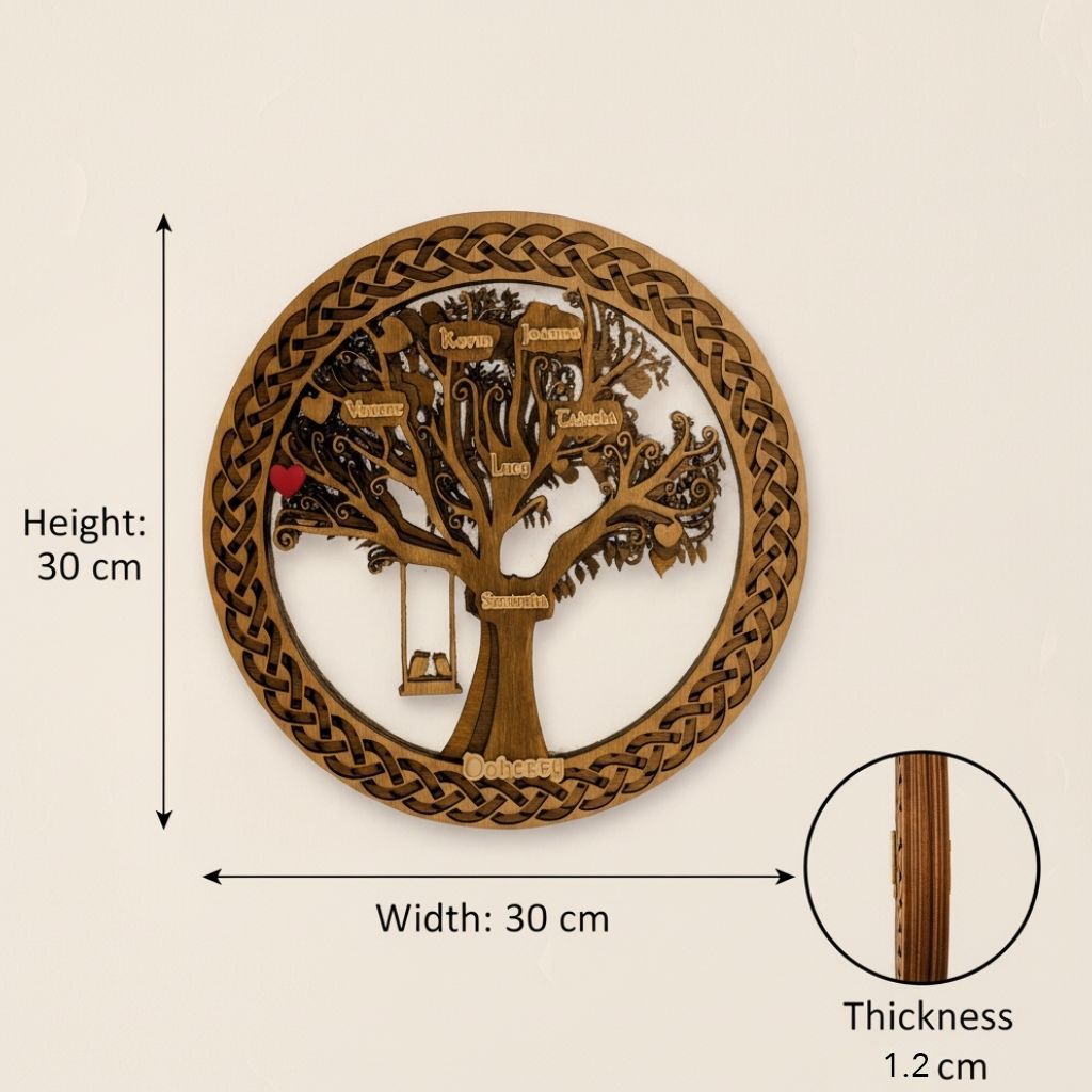 Personalised Family Tree Wall Art – Celtic Knot Design