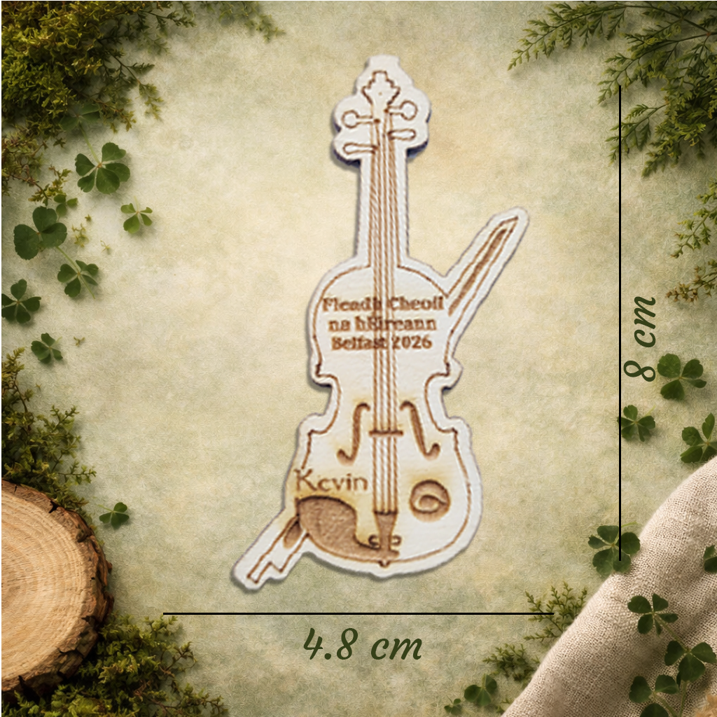 Personalised Comhaltas Fleadh Cheoil Belfast / Béal Feirste Fiddle Fridge Magnet