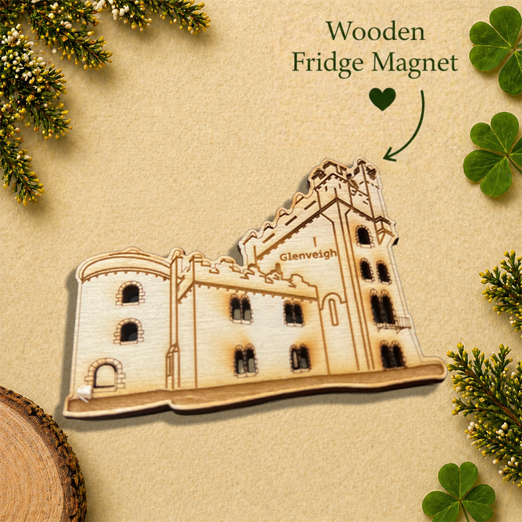 Glenveagh Castle Wooden Fridge Magnet