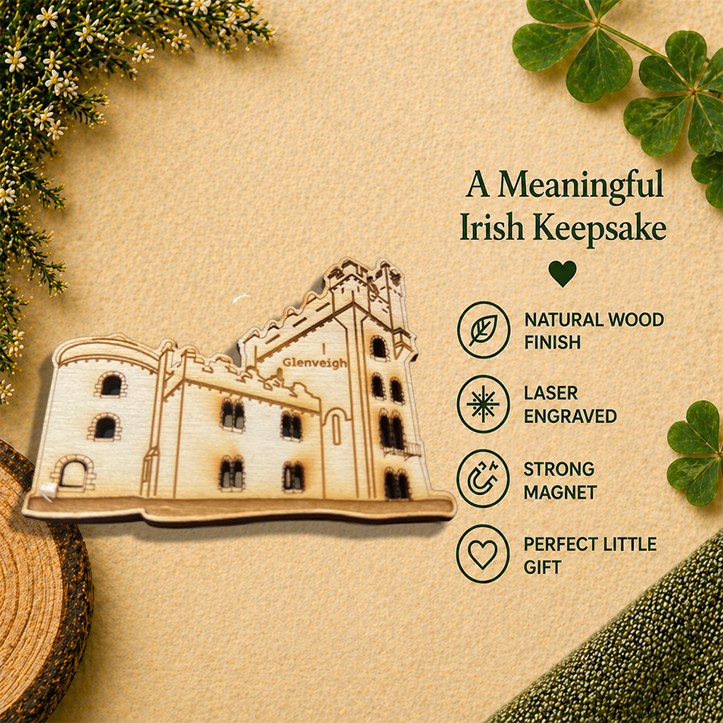 Glenveagh Castle Wooden Fridge Magnet