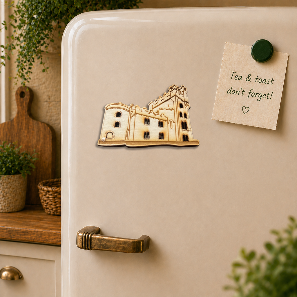 Glenveagh Castle Wooden Fridge Magnet