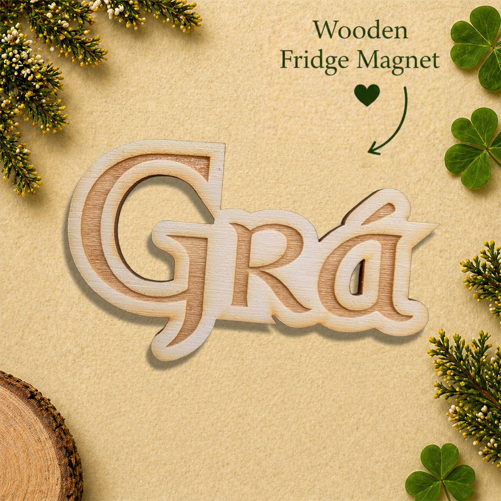 Grá wooden fridge magnet