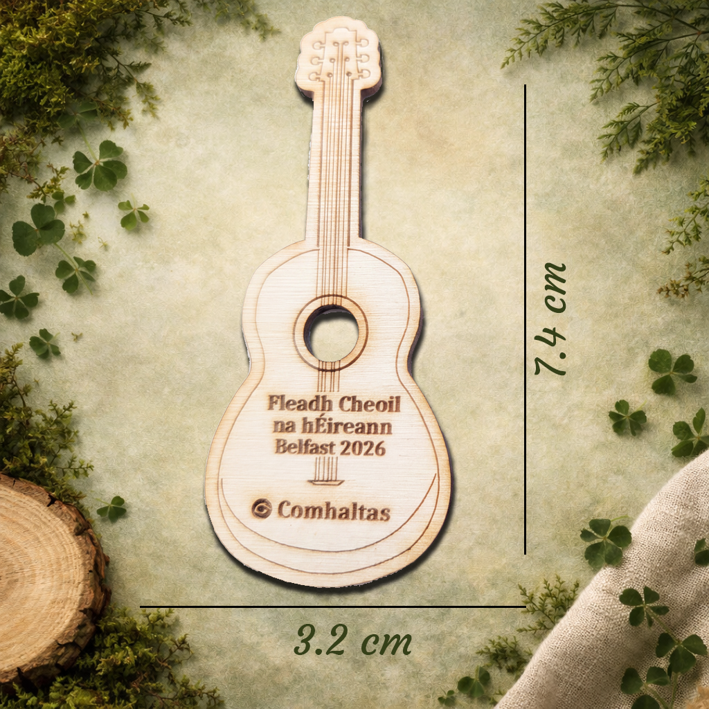 Personalised Comhaltas Fleadh Cheoil Belfast / Béal Feirste Guitar Fridge Magnet