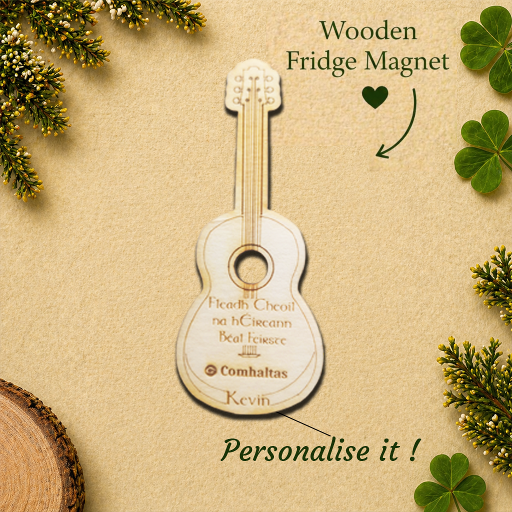 Personalised Comhaltas Fleadh Cheoil Belfast / Béal Feirste Guitar Fridge Magnet