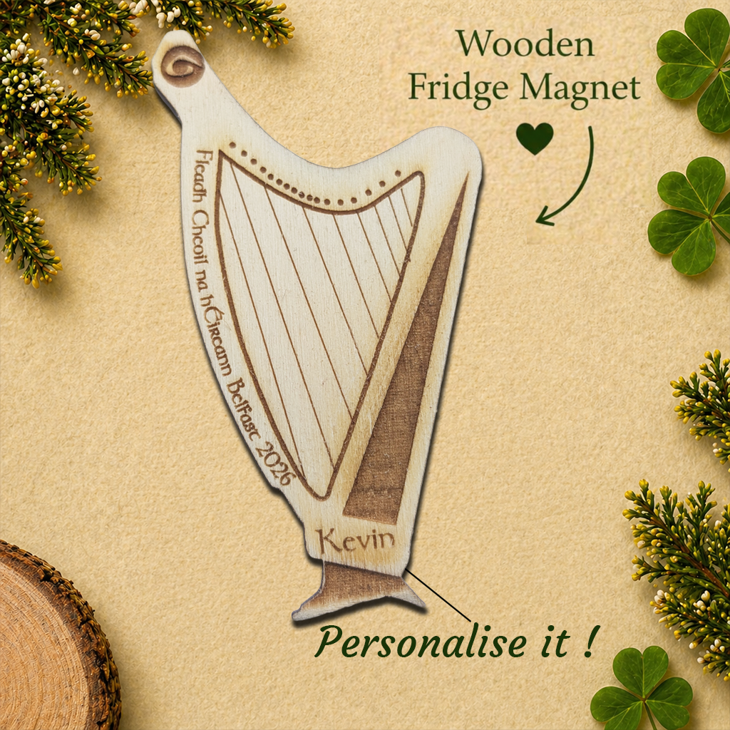 Personalised Comhaltas Fleadh Cheoil Belfast / Béal Feirste Harp fridge magnet