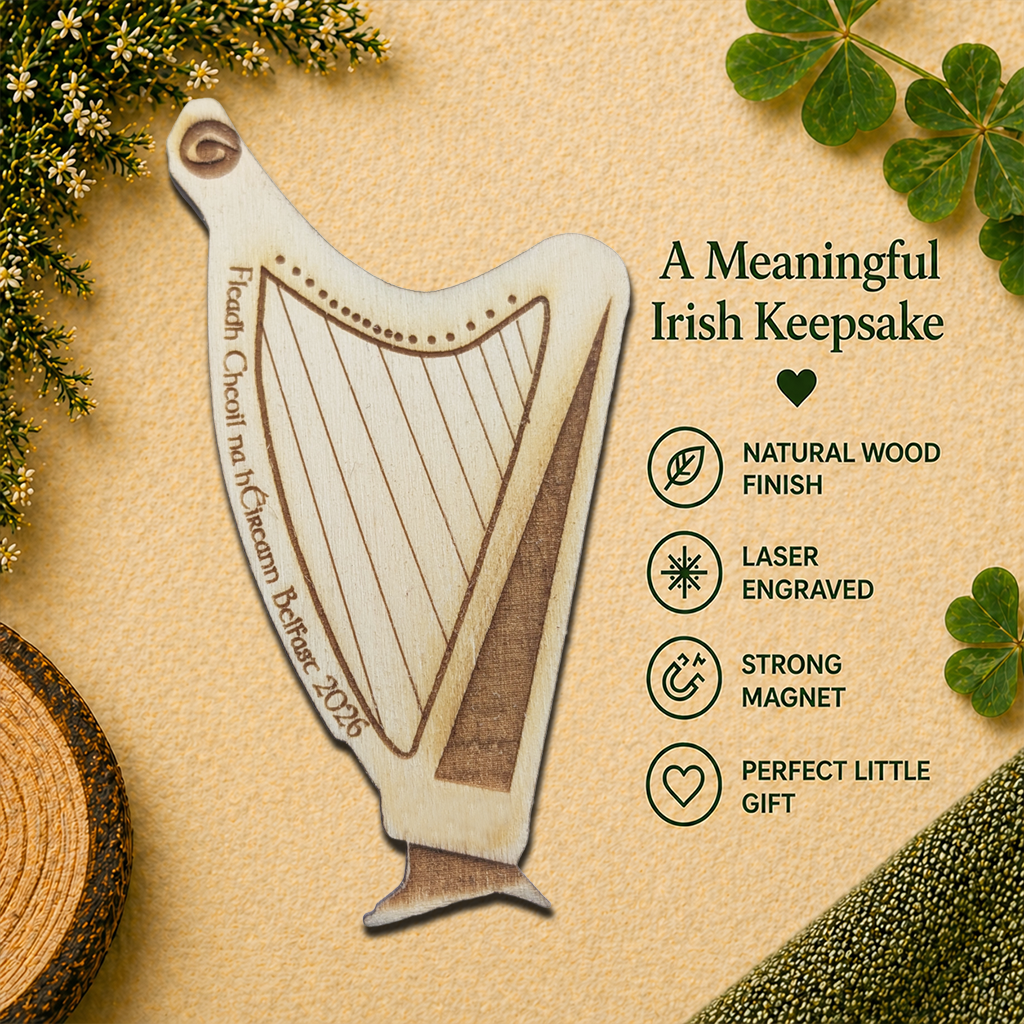Personalised Comhaltas Fleadh Cheoil Belfast / Béal Feirste Harp fridge magnet