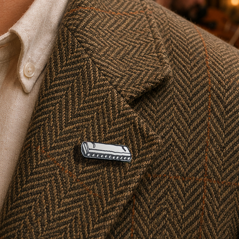 Mouth Organ (Harmonica) Pin  | Irish Music Lapel Pin