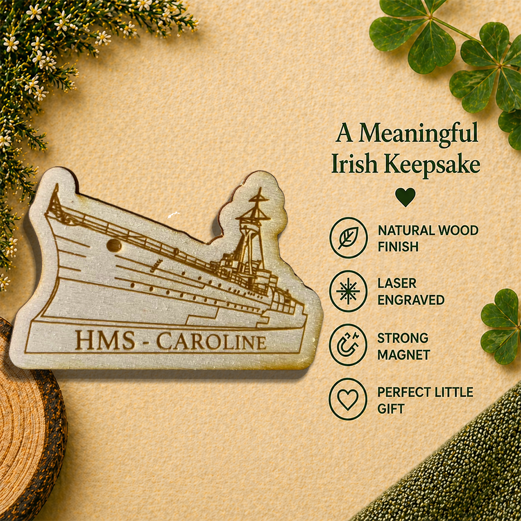 HMS Caroline Wooden Fridge Magnet