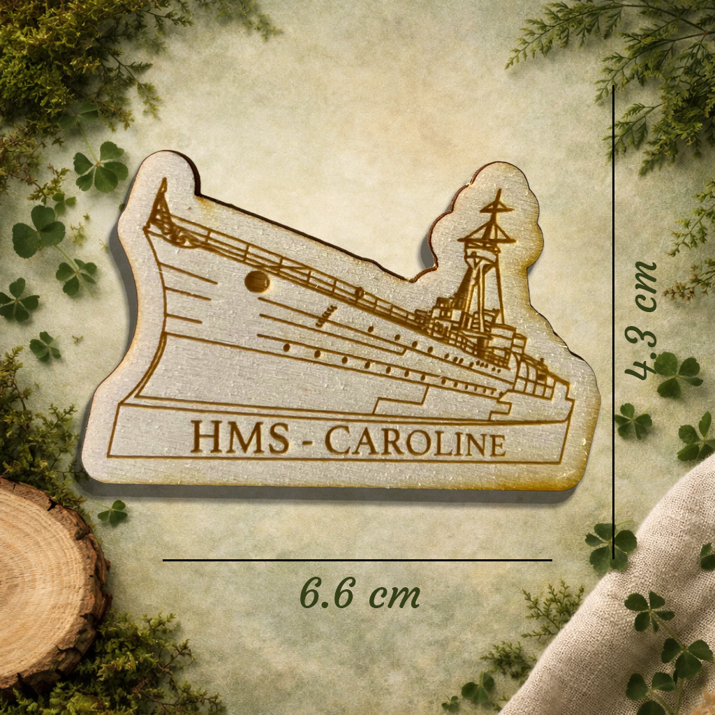 HMS Caroline Wooden Fridge Magnet