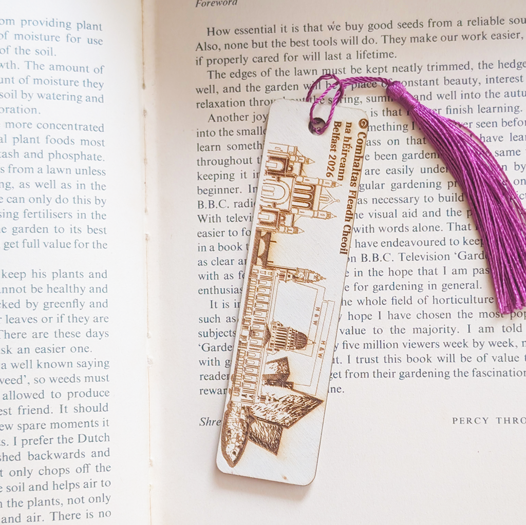 Personalised Belfast Fleadh Cheoil Poplar Wood Bookmark