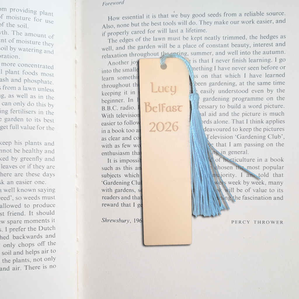 Personalised Comhaltas Fleadh Cheoil Belfast / Béal Feirste Poplar Wood Bookmark