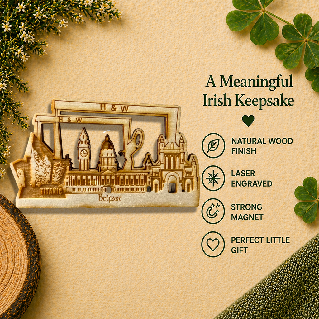 Belfast Heritage Wooden Magnet