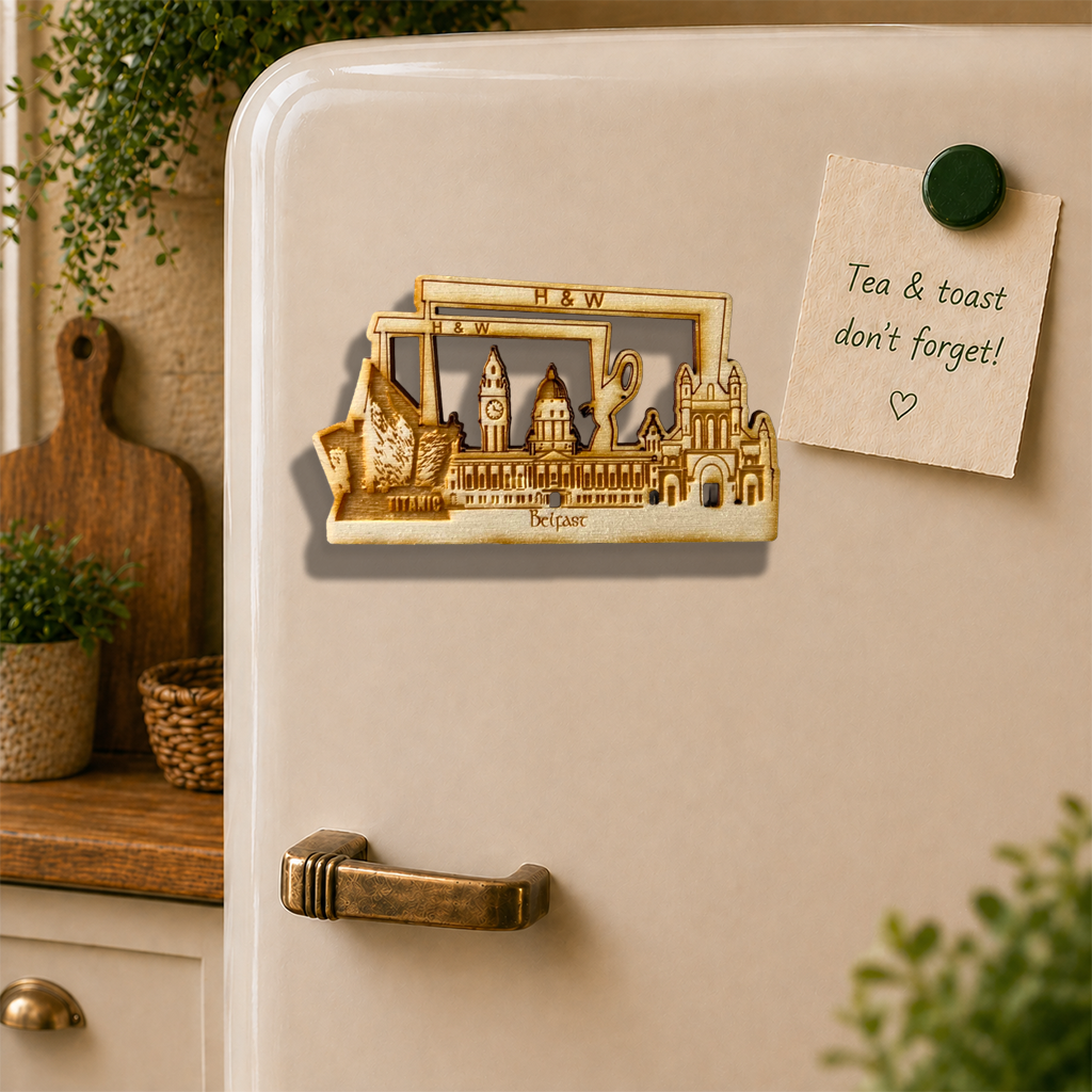 Belfast Heritage Wooden Magnet