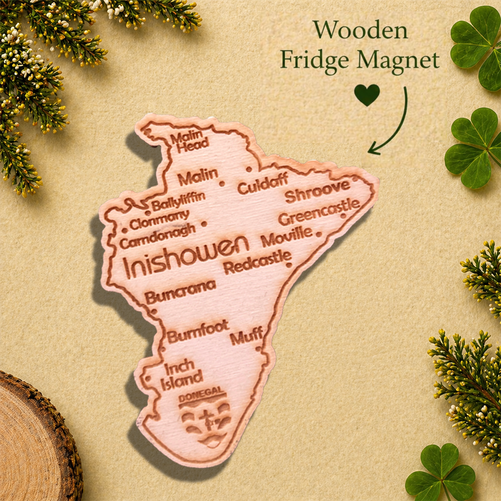 Inishowen Peninsula Wooden Fridge Magnet