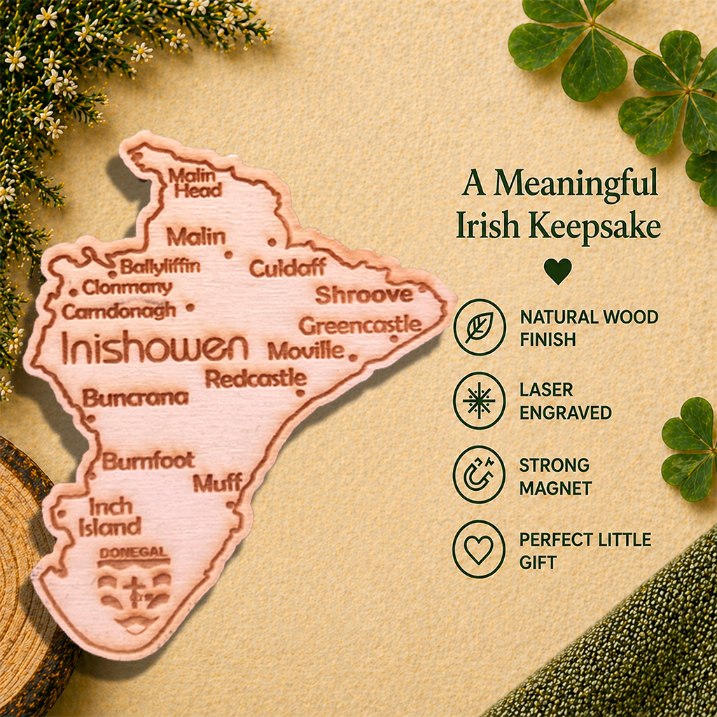 Inishowen Peninsula Wooden Fridge Magnet
