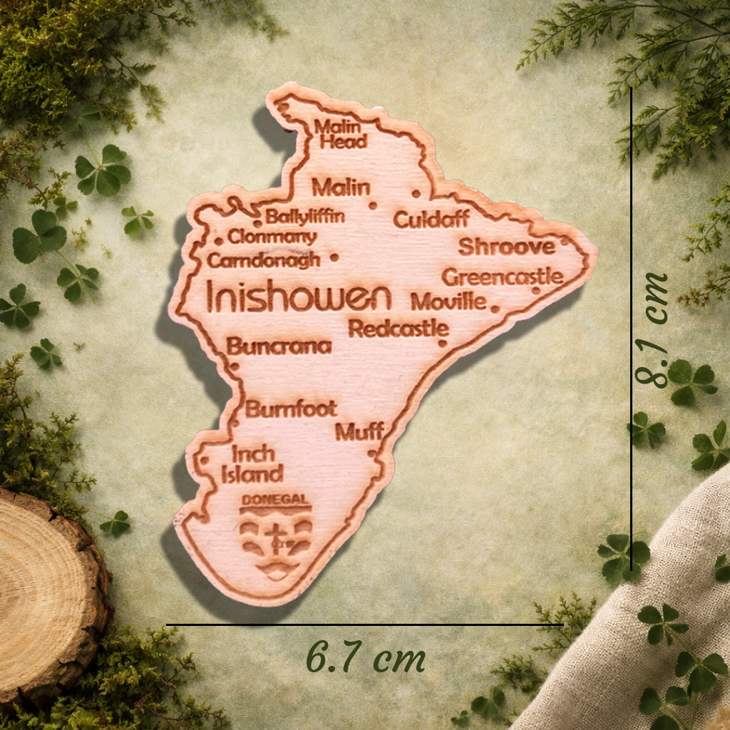 Inishowen Peninsula Wooden Fridge Magnet