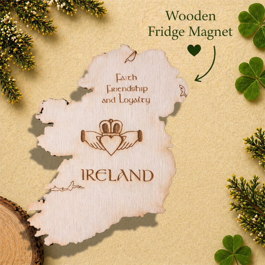 Ireland Claddagh Map Fridge Magnet