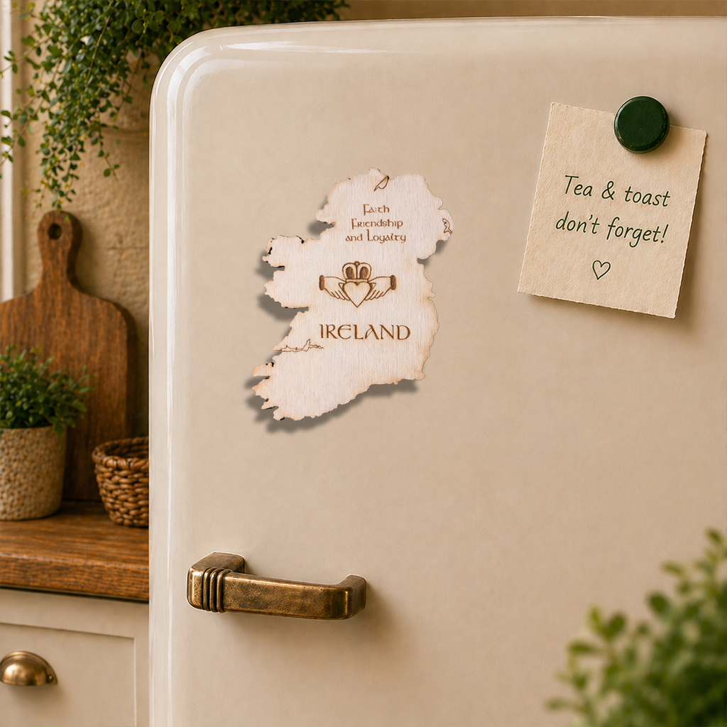 Ireland Claddagh Map Fridge Magnet
