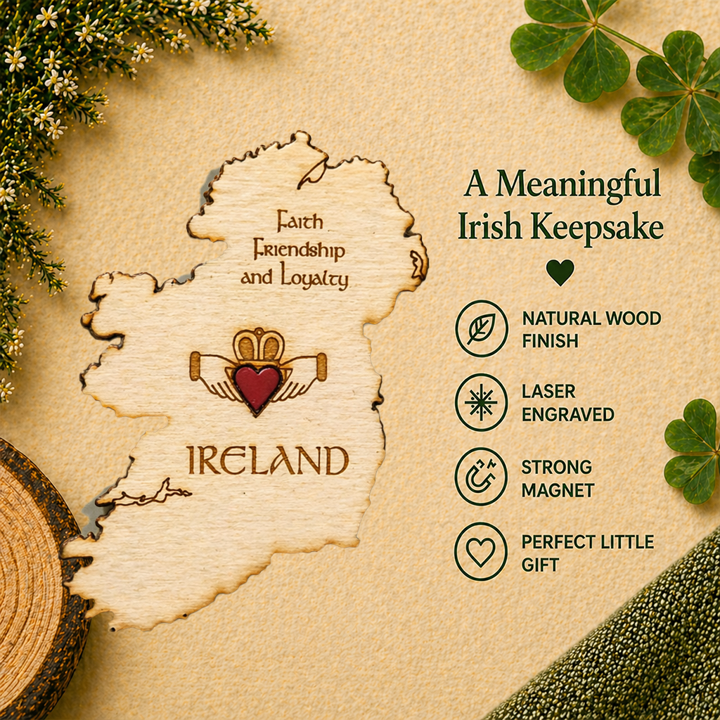 Ireland Claddagh Red Heart - Fridge Magnet