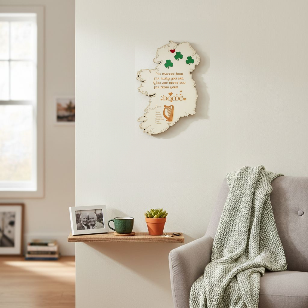 Ireland Home Map – Personalised Wooden Wall Sign