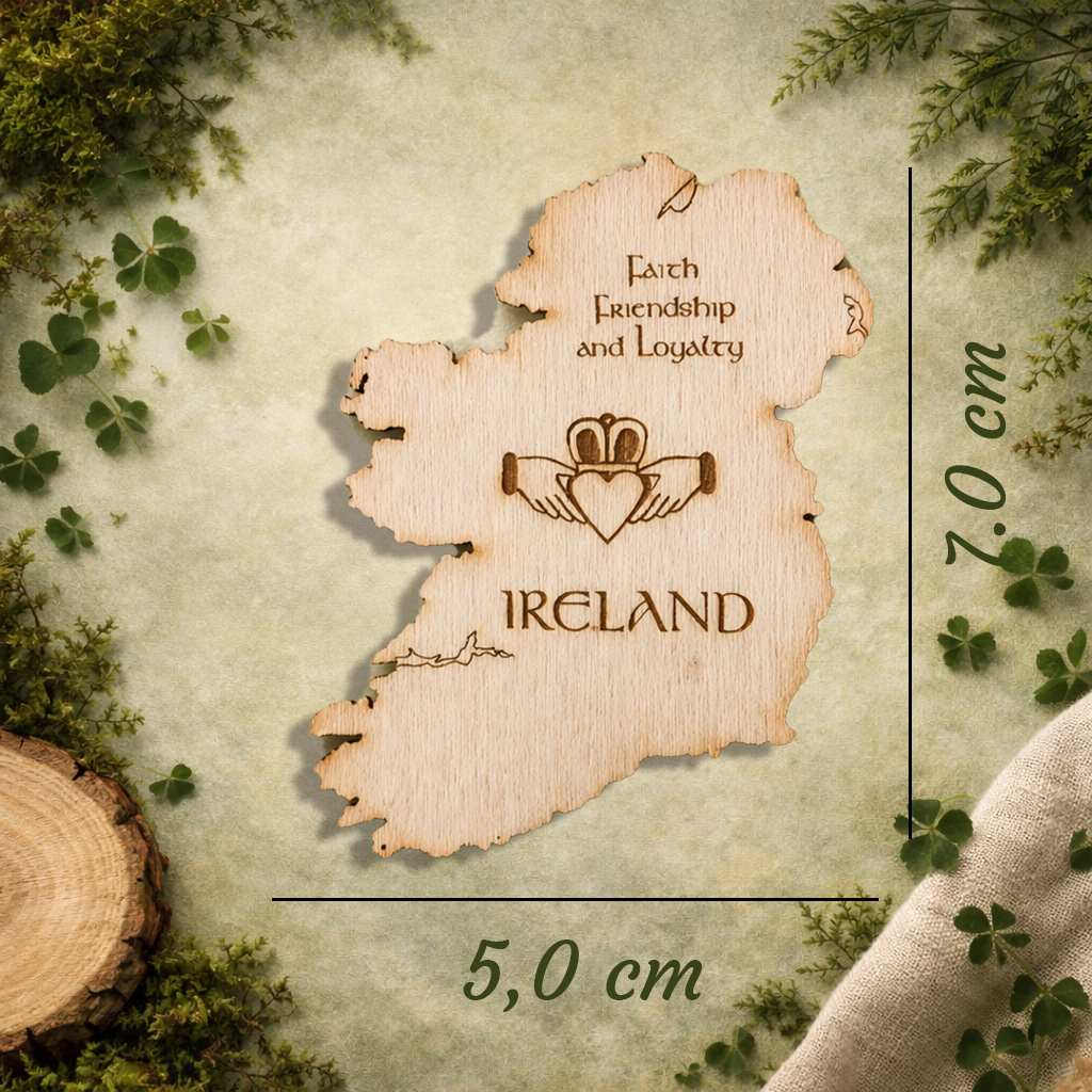Ireland Claddagh Map Fridge Magnet