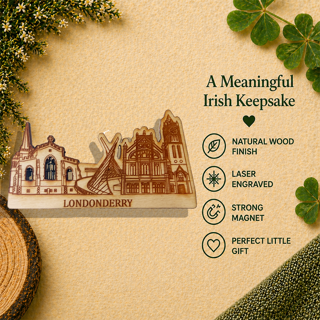 Londonderry Landmarks Wooden Fridge Magnet