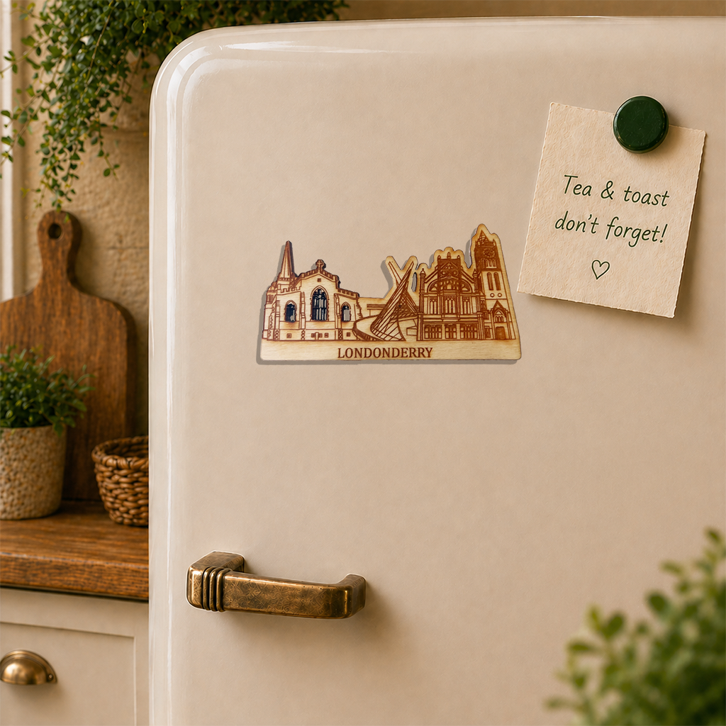 Londonderry Landmarks Wooden Fridge Magnet