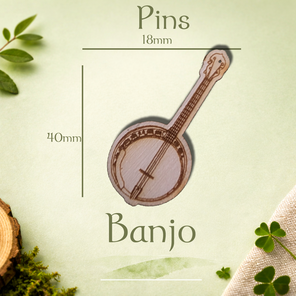 Banjo Lapel Pin | Irish Music Lapel Pin