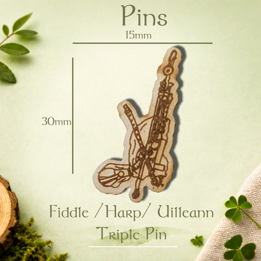 Uilleann Pipes Pin | Irish Music Lapel Pin