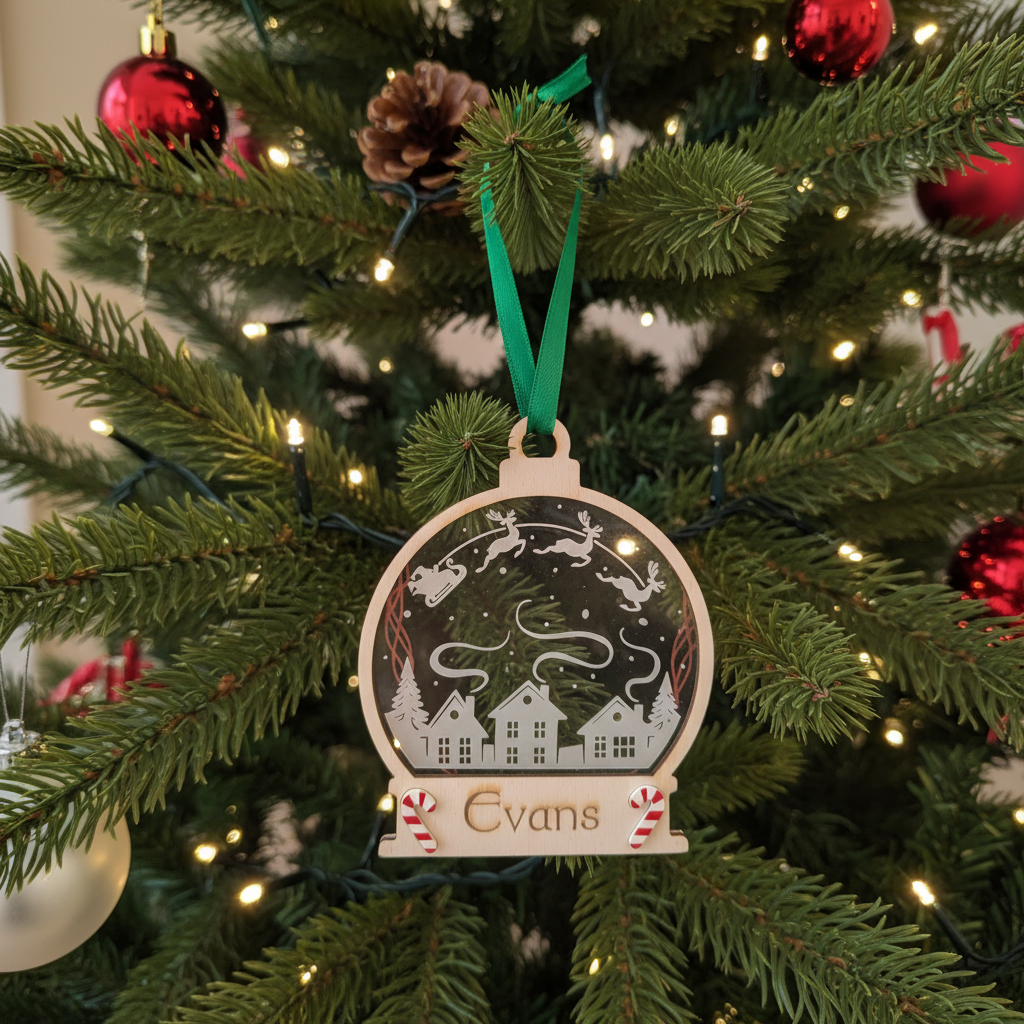 Custom Family Name Christmas Tree Decoration